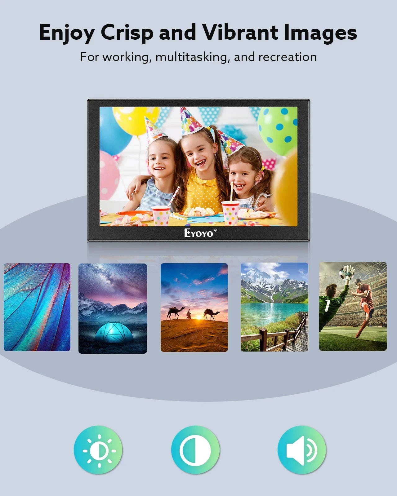 Eyoyo Portable External Monitor 5/7/8 Inches Mini LCD Screen TFT Panel with HDMI AV VGA Port For DVD/Computer/CCTV/Car Rear View