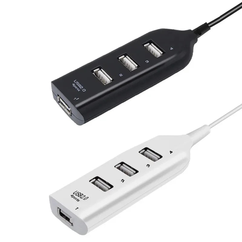 High-Speed Mini USB 2.0 Hub 4-Port with Power Adapter, Powered USB Splitter Multi Port Expander for PC Laptop Desktop Data Trans