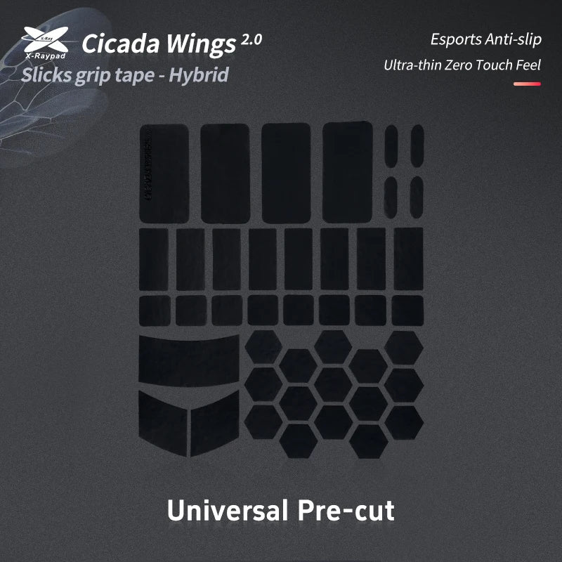 X-Raypad Cicada Wings V2 Slick DIY Mouse Grip Tape X-raypad Skin Sweat Resistant Anti Slip Sticker Durable Mouse Grip Tape