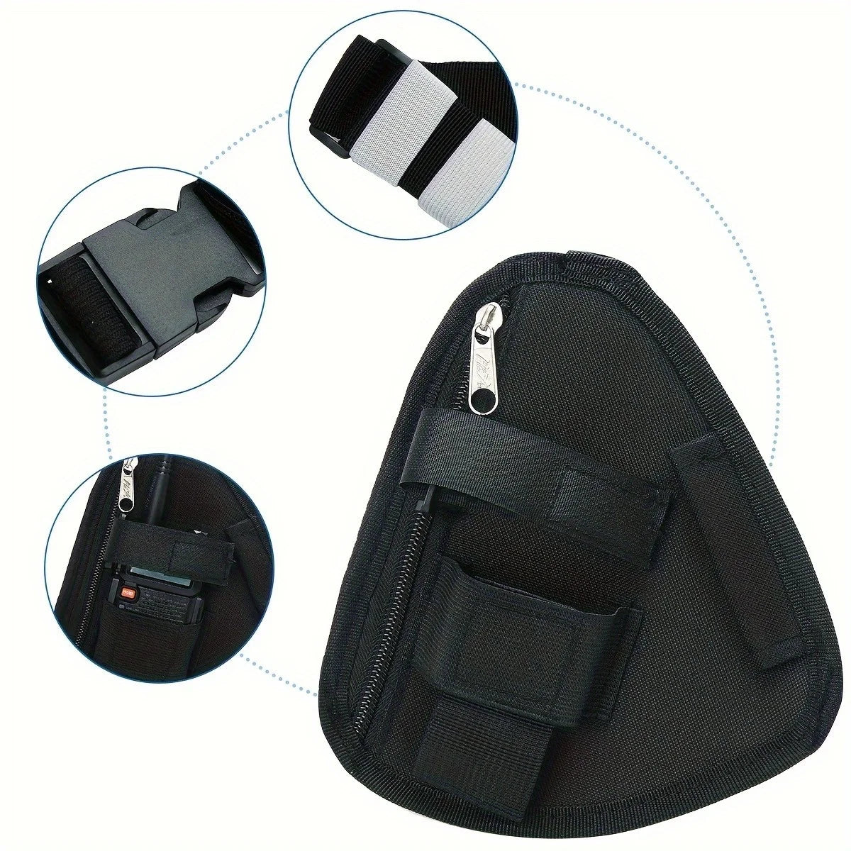Outdoor walkie talkie chest pocket storage bag, portable and lightweight, with zipper pocket, detachable and adjustable,