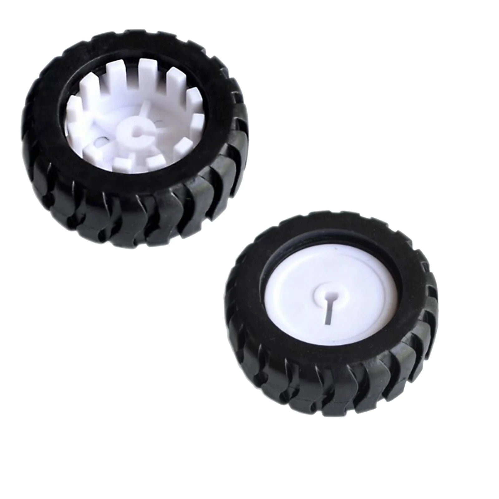 2pcs D-Axis Rubber Tire Robot Accessories 44mm Tracking Trolley Model Wheel For n20 Motor d Shaft Tire Car Robot DIY Toys Parts