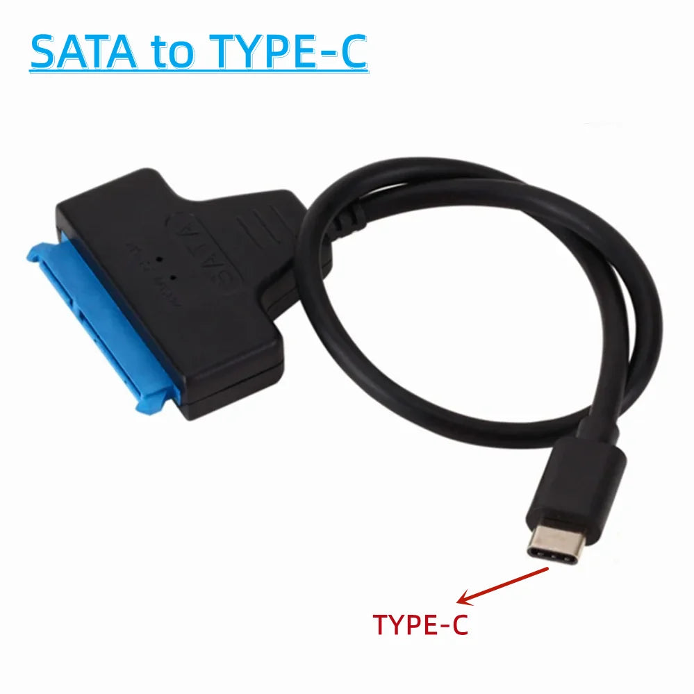 USB SATA Cable SATA To USB 3.0 / 2.0 /TYPE-C Adapter Support 2.5Inch External SSD HDD Hard Drive 22 Pin Sata Cable Adapter