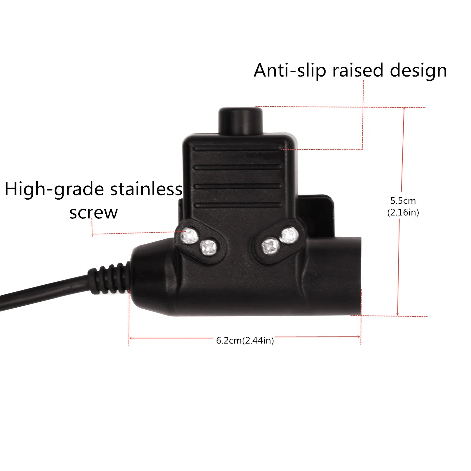 RISENKE-Walkie Talkie Headset Adapter, Push to Talk for Two Way Radio, Mobile Phone, U94 PTT, 3.5mm