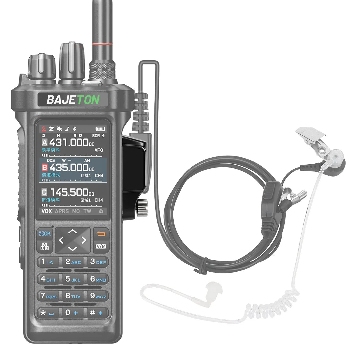 BAJETON BJ-9000 Walkie Talkie Audio Adapter Replacement Earpiece&MIC 2 Pin Connector for Radtel RT 950Pro BJ-9000 RTD TP 900PRO
