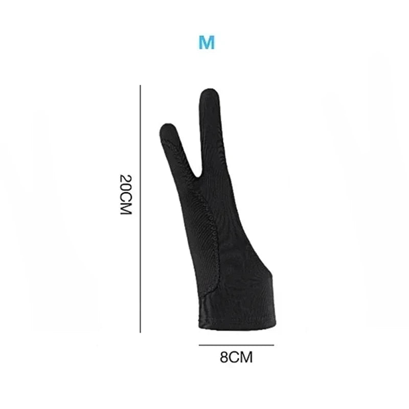 S/M/L Two-Finger Drawing Gloves Anti-touch Anti-fouling for Tablet Digital Board Touch Screen Oil Painting Office Art Supplies