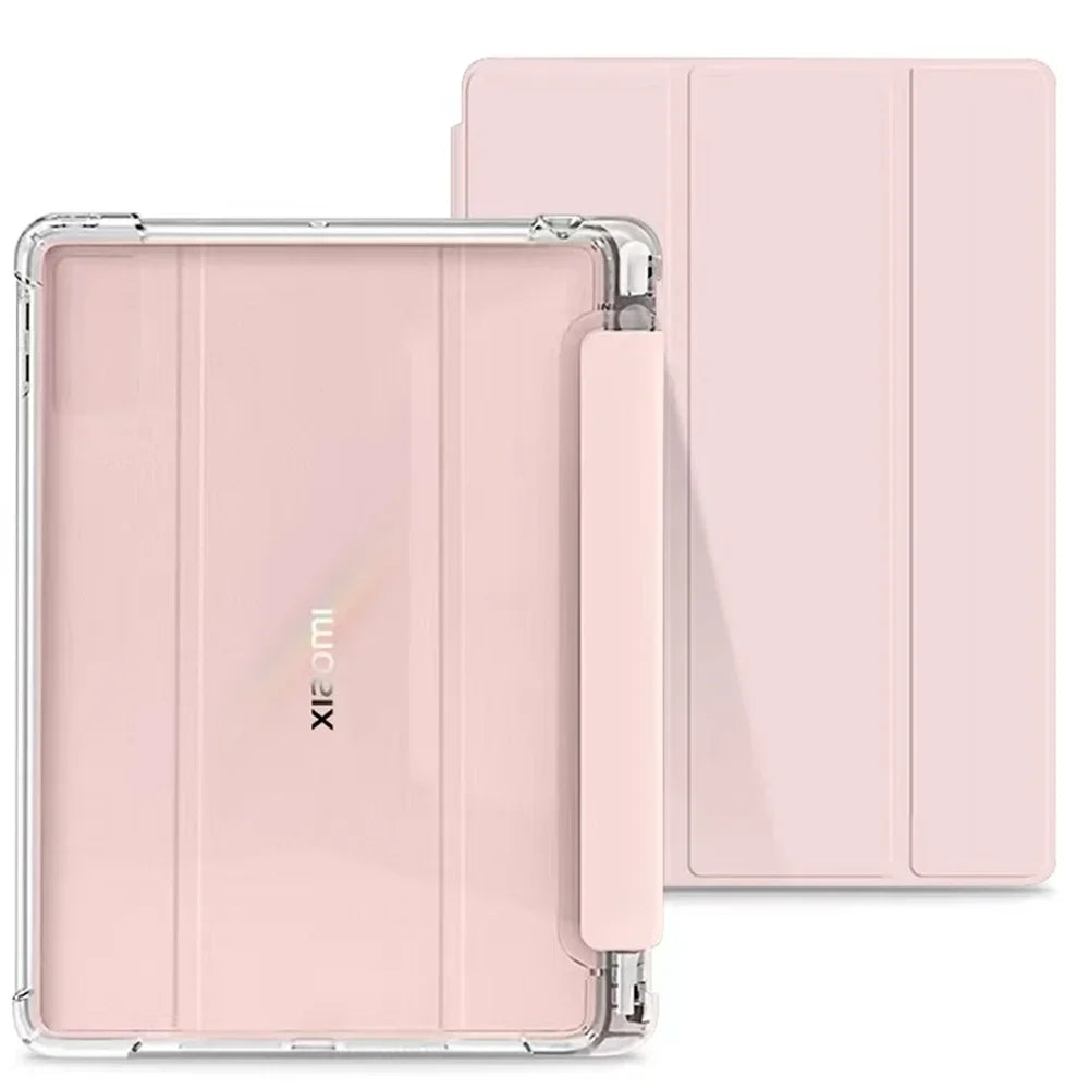 Tablet Smart Case for XiaoMI Mi Pad 8 7 6 5 Max 6S Pro 12.4 Redmi Pad SE 8.7 11 10.61 Pro12.1 '' Transparent Pencil Holder Cover