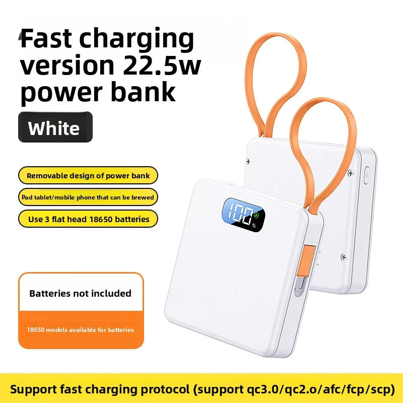 3 Slots 18650 Battery Box DIY Power Bank Charger Shell Fast Charging Case With Charge Cable Mini Solderless Power Supply Housing