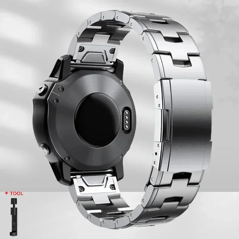 Quickfit Titanium Strap For Garmin 26mm 22mm Fenix 6/6X/6XPro/7/7X/5/5X/5XPlus/3 Metal Release Watch Band For Forerunner 945 935