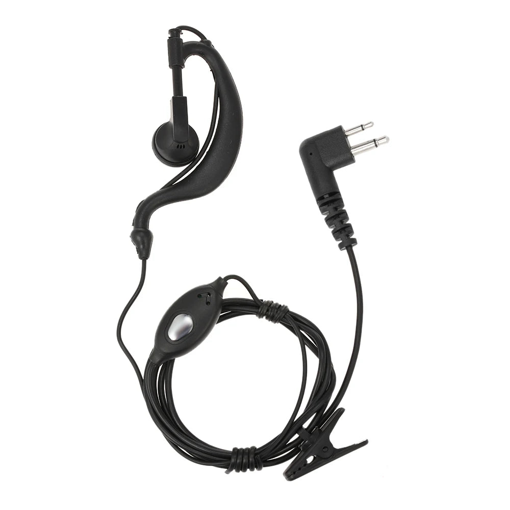 Walkie Talkie Headset Earpiece with Mic PTT for Motorola Two Way Radio Walkie Talkie 2 Pin M Plug / K Plug Earhook Design