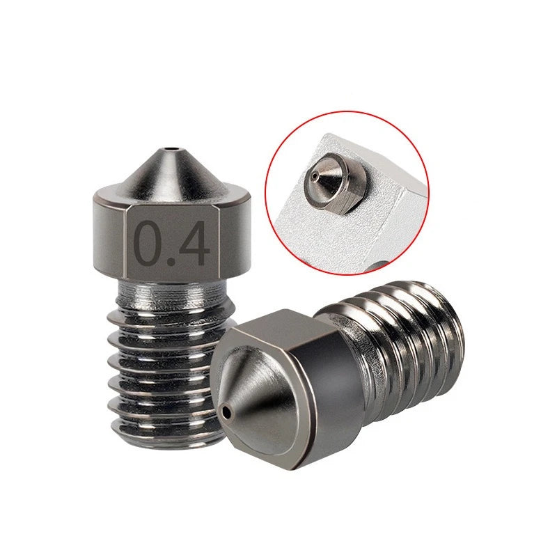 V6 Nozzle Hardened Steel 0.2/0.4/0.6/0.8/1mm 1.75mm Filament M6 3D Printer Nozzle For Ender 3 Hotend Titan Extruder Prusa I3 MK3