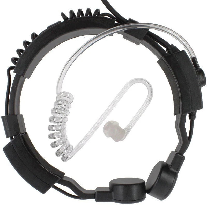 Baofeng UV-5R Walkie Talkie Tactical Round Big PTT Mic Earpiece Throat Headset Microphone NATO Plug for UV-82 888S Kenwood Radio