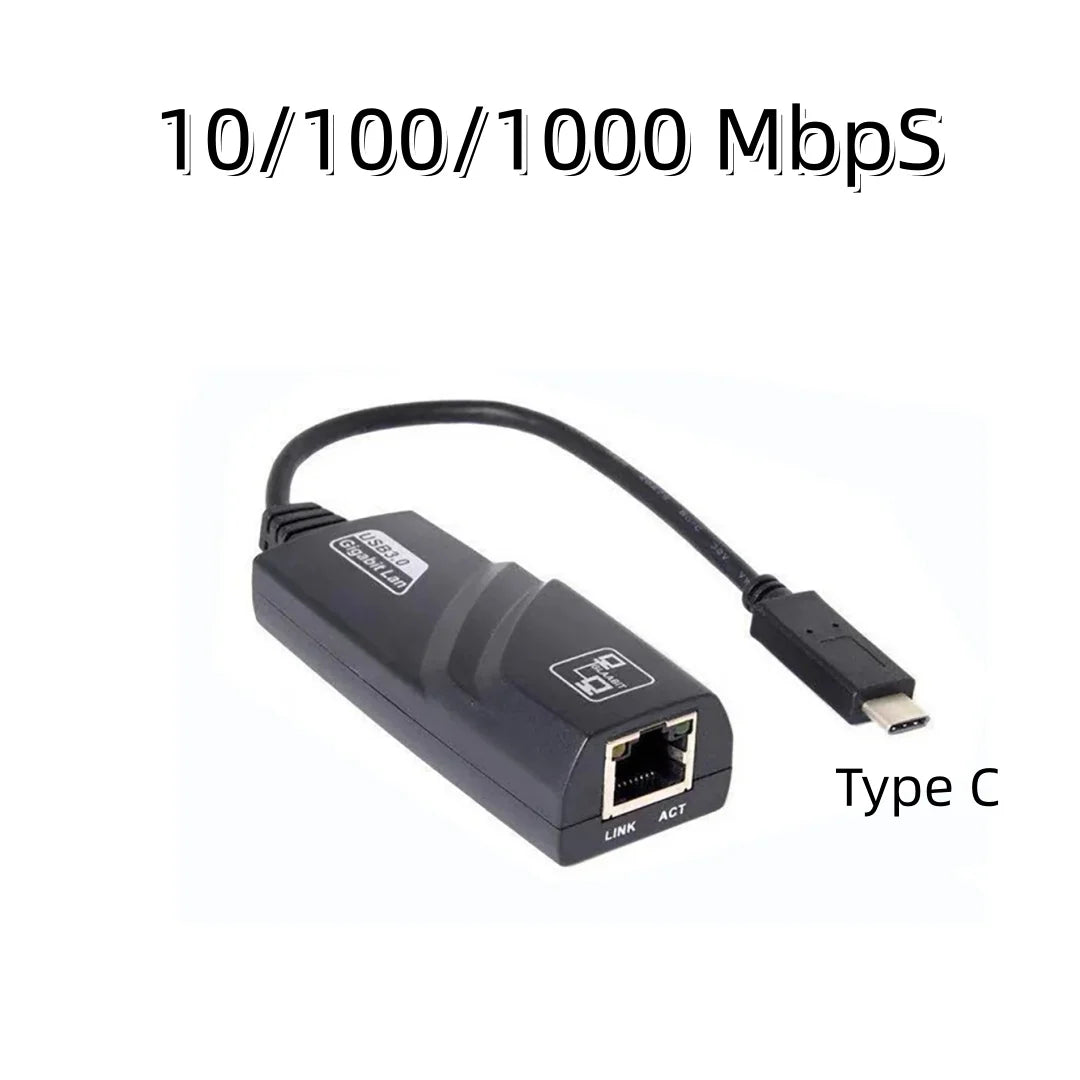 USB 3.0 to RJ45 Gigabit Ethernet Adapter 10/100/100embps Wired LAN Network Card for PC Laptop Mac Windows Android Not fon Switch