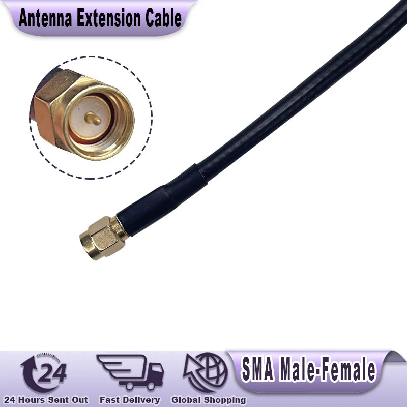 50/60/100cm Antenna Extension Cable AR-148/152 SMA Male-Female Radio Coaxial Cable For Baofeng UV-5R UV-9R UV-82 Walkie Talkie