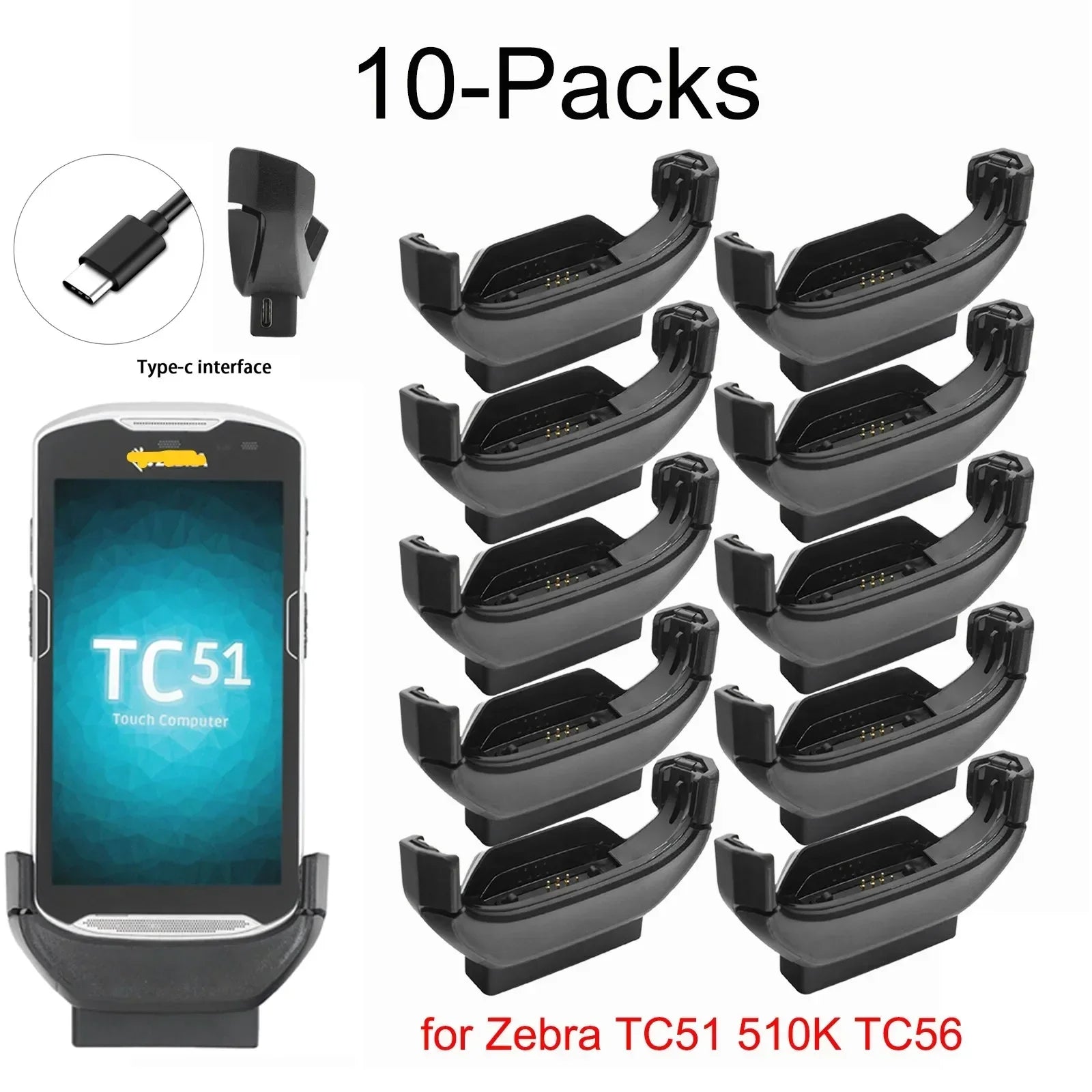 For Zebra TC51 510K TC56 TC52 TC57 TYPE-C CLIP ON CHARGER ADPTR-TC56-USBC-01 NEW