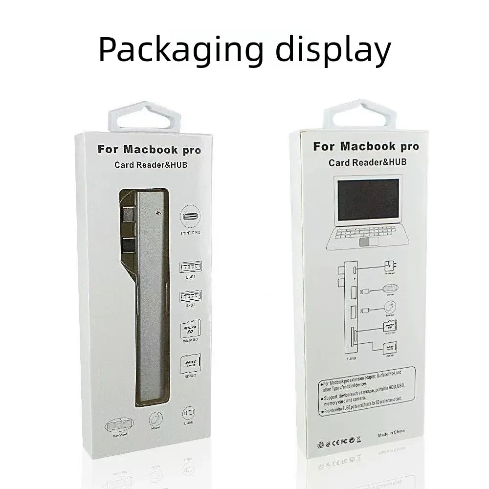 8-in-2 USB Type C Hub with 3.5mm Audio Jack, Micro SD Reader for Laptop/Tablet/Phone, Disk Converter Multi-Interface