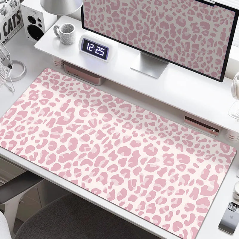 Pink Leopard Print Mouse Pad HD Printing Large Seaming Waterproof Mouse Pad Anti-slip Gaming Mouse Pad
