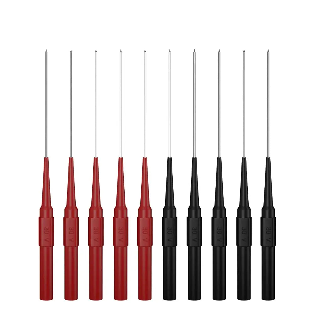 10pcs Multimeter Test Probe Back Probes Non-Destructive Insulation Piercing Needles 4mm Female Banana Plug Car Detective Tools