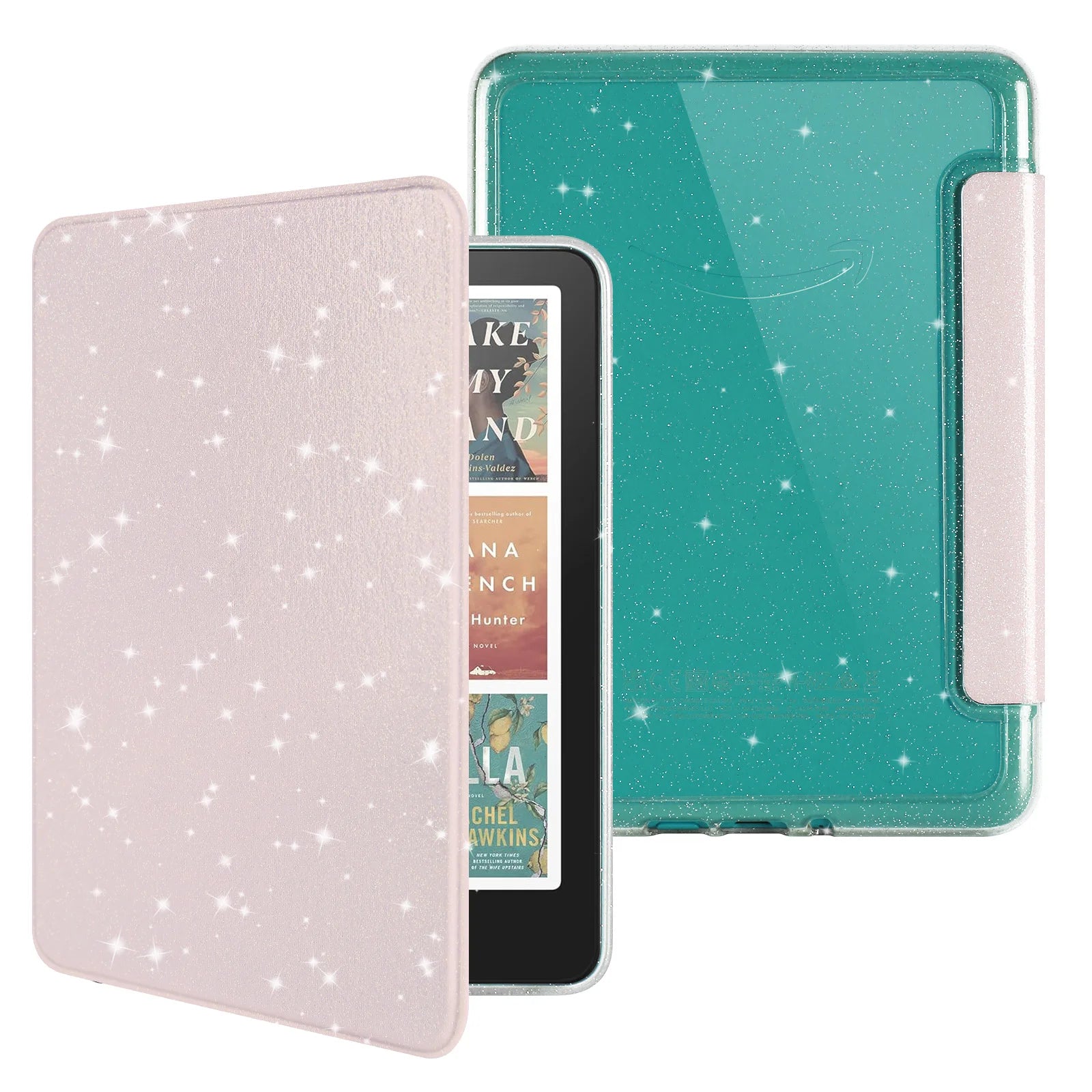 Glitter Case for 6"Kindle (11th Gen 2022/2024) - Clear Acrylic Back, Full-Body Shockproof, Auto Wake & Sleep, Kindle Accessories