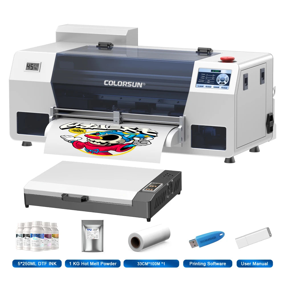 Colorsun A3 DTF Printer XP600 Impressora A3 DTF Printer Direct to FIlm Printing Machine A3 DTF Printer For T-shirt Hoodies
