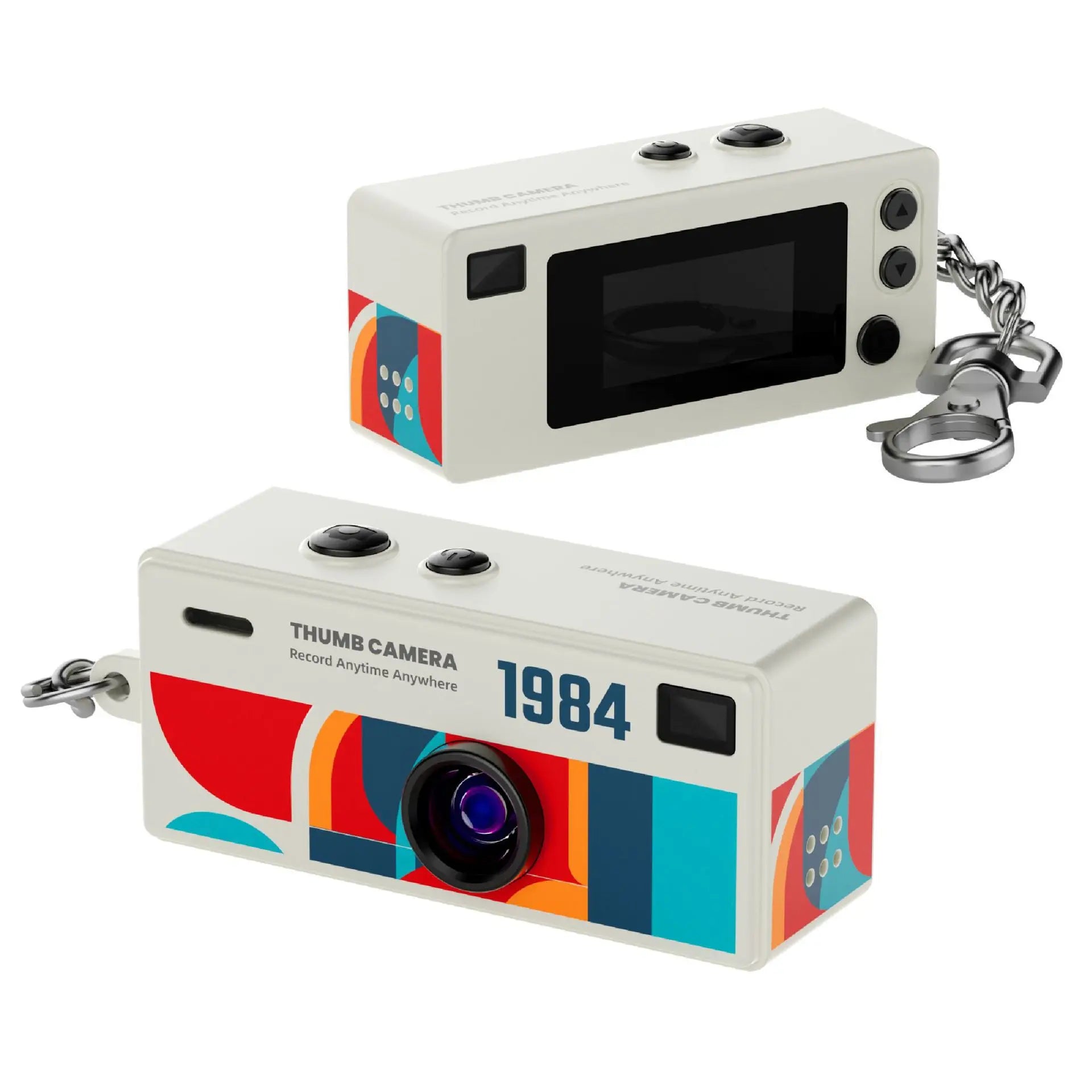Retro 1984 Thumb Camera Mini Keychain Backpack Portable CCD Digital Camera Instant Camera