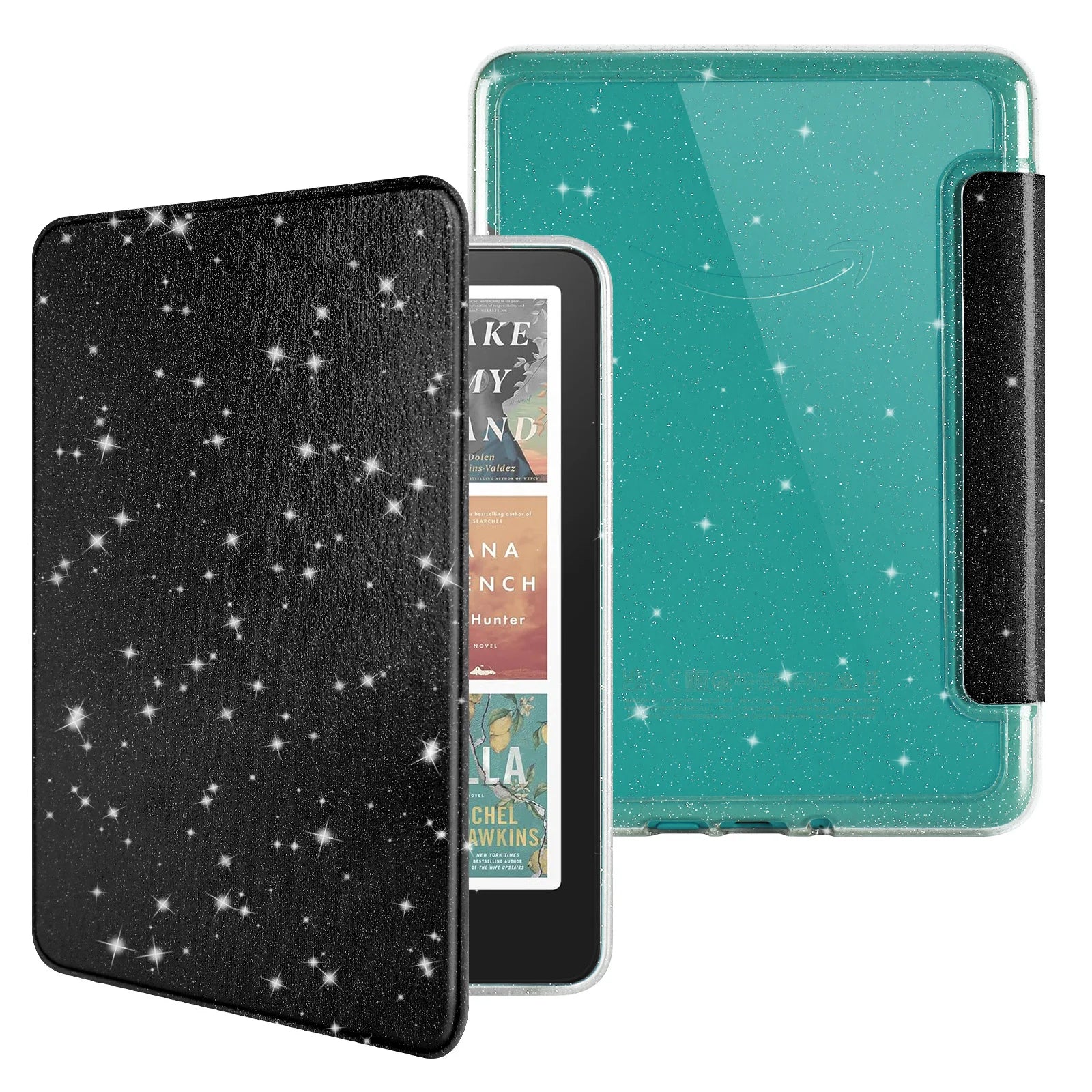 Glitter Case for 6"Kindle (11th Gen 2022/2024) - Clear Acrylic Back, Full-Body Shockproof, Auto Wake & Sleep, Kindle Accessories
