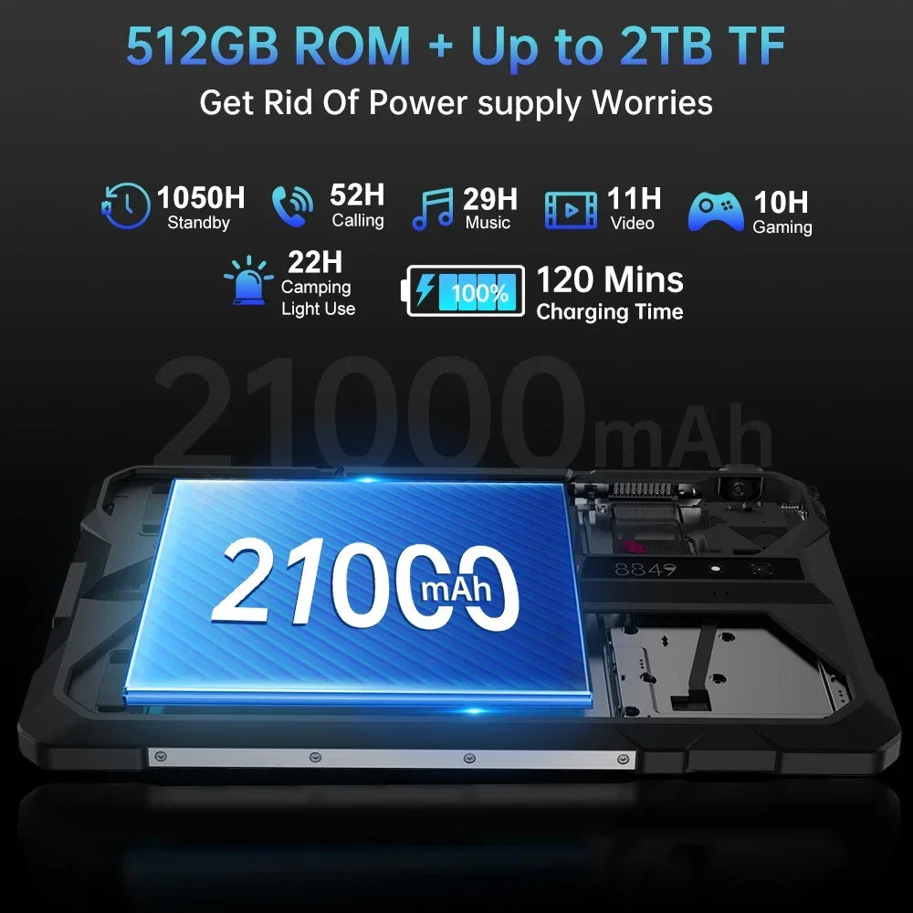 8849 TANK PAD E Unihertz Rugged Projector Tablet Android 21000mAh 512GB 120Hz 24GB Smart Pad 50MP 10.95 inch Phone Tablet 2025