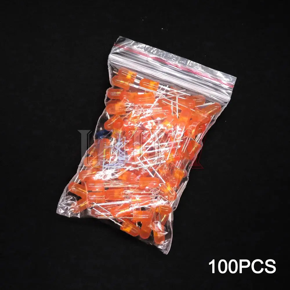 100PCS/LOT 5mm LED Diode F5 Assorted Kit IBUW White Green Red Blue Yellow Orange Pink Purple Warm White DIY Light Emitting Diode