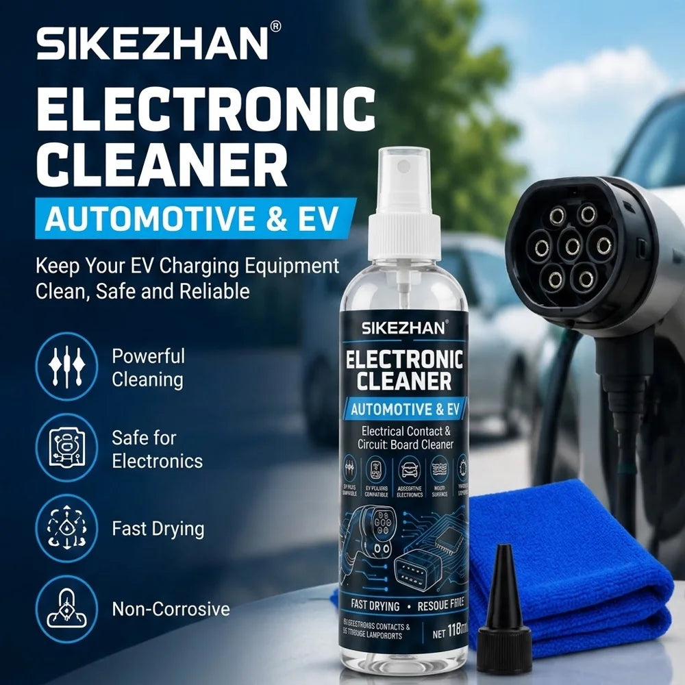 Electronic Cleaner Spray for Automotive EV Car Charging Gun Electrical Contact Circuit Board Plug Fast Dry Clean with Towel Kits
