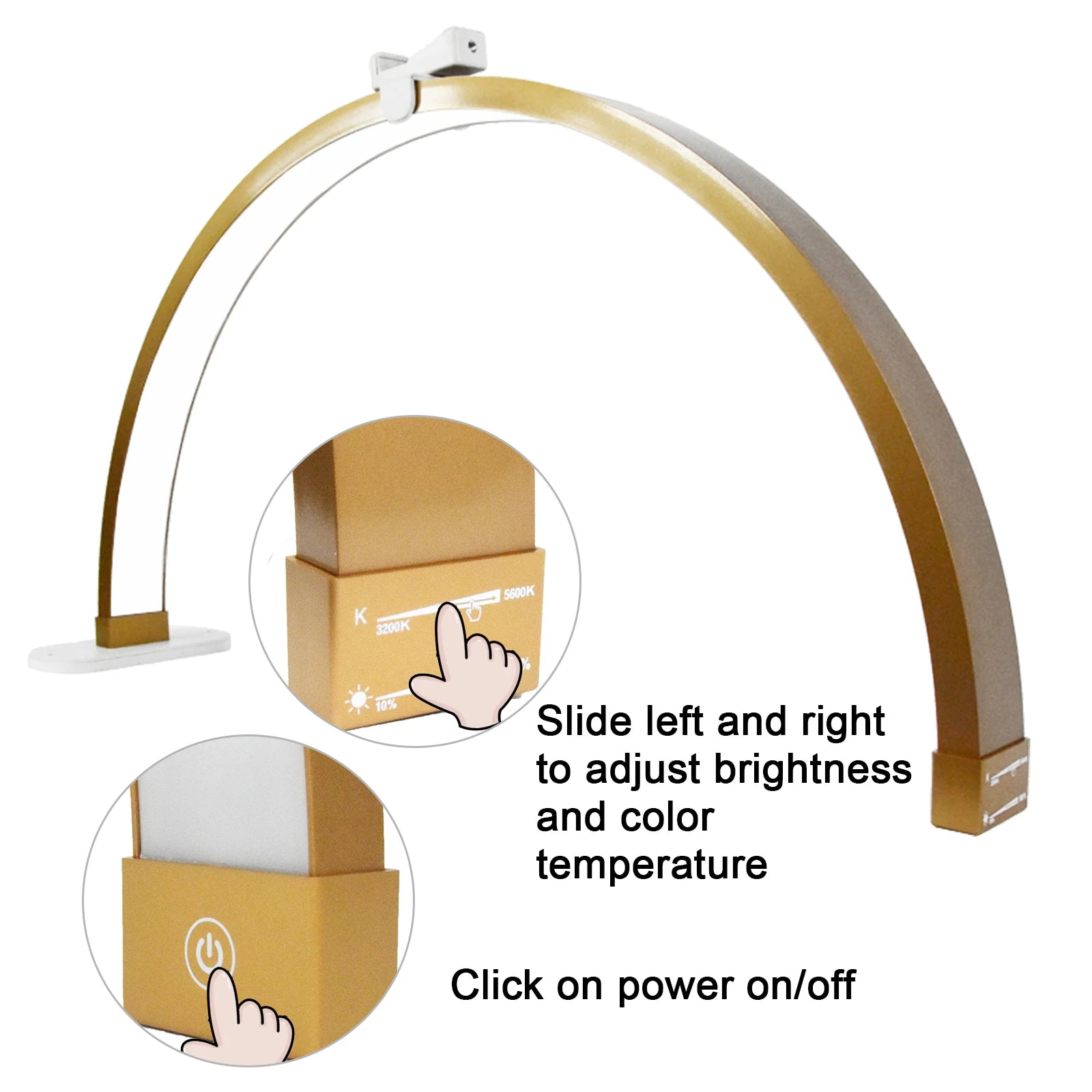 Fosoto Gold Half Moon Lamp 45W Nail Moon Light Manicure Beauty Salon LED Light Lash Lamp Manicure Lamp Nail Art Light