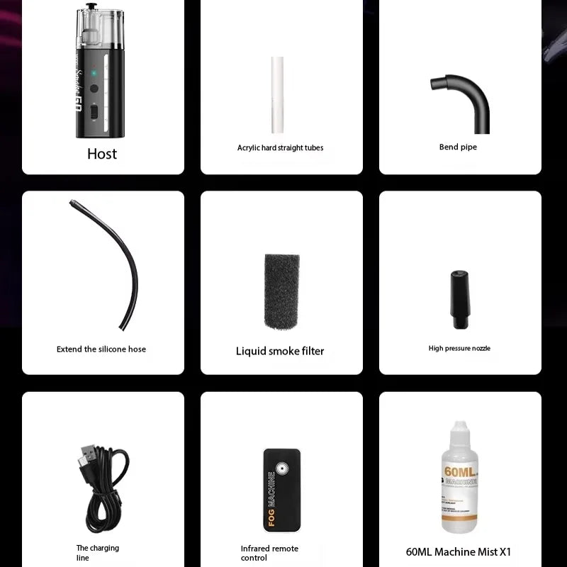 LENSGO Smoke GO 30W Handheld Fog Machine Portable Smoke Dry Ice Smoke Effect Fog Machine for Short Video
