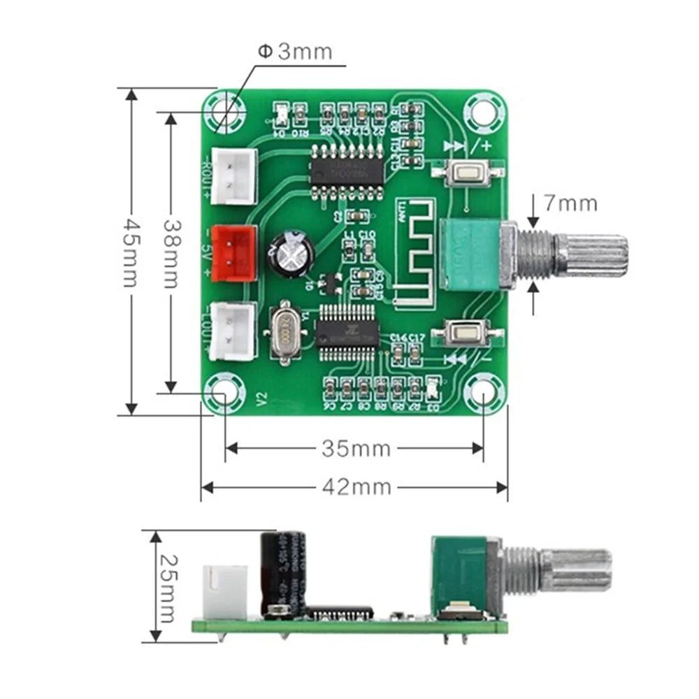 XH-A158 Ultra Clear Bluetooth 5.0 Audio Power Amplifier Board Pam8403 Small Power DIY Wireless Speaker Amplifier Board 5W*2