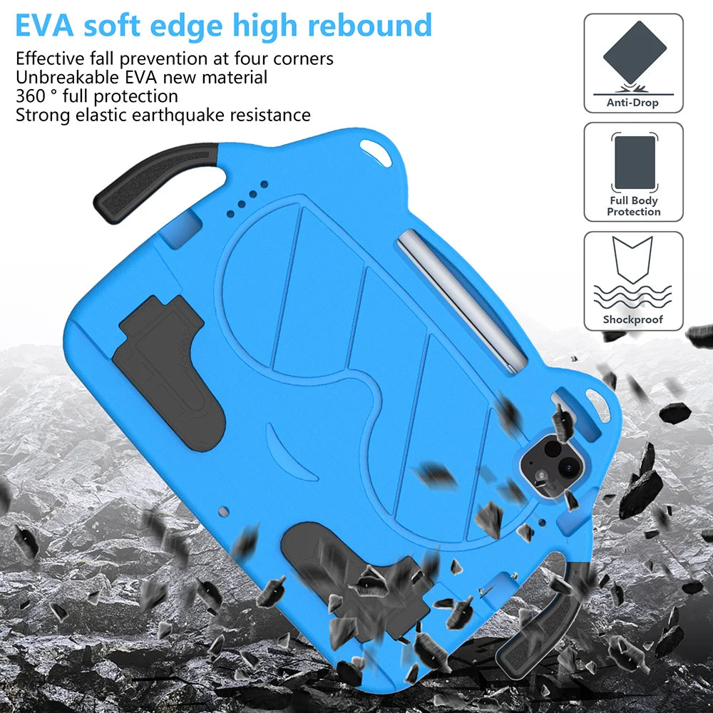EVA Kids Safe Case For iPad Pro 11 M5 M4 Air 11 M3 M2 Air 5 4 3 For iPad 11 10 11in Cute Little Hands Handle Stand Tablet Cover
