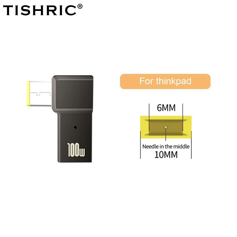 PD 100W Laptop Power Charger Converter Female Type-C To DC Male Jack Plug Supply Adapter Connector 5A For Notebook Computer PC