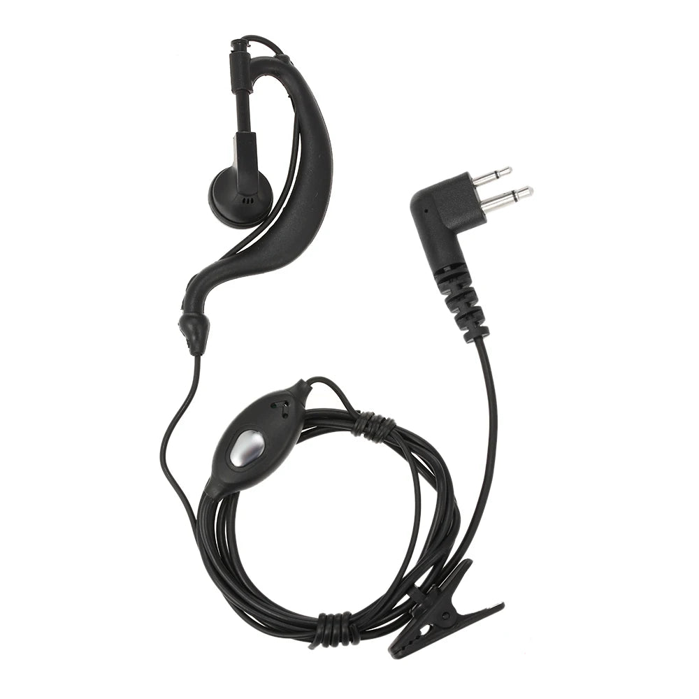 Walkie Talkie Headset Earpiece with Mic PTT for Motorola Two Way Radio Walkie Talkie 2 Pin M Plug / K Plug Earhook Design