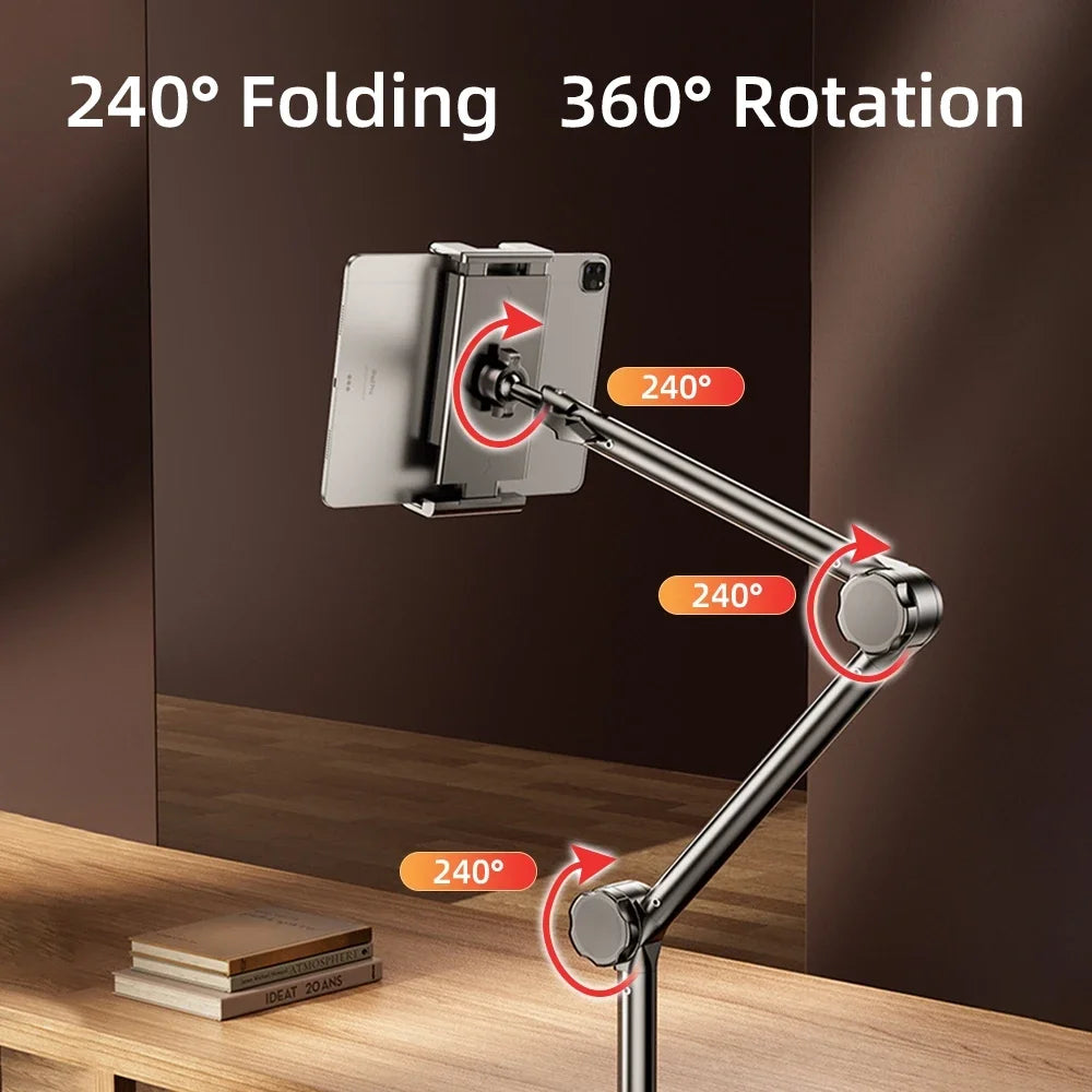 Tablet Bracket for Bed iPad Stand 360° Rotating Bed Tablet Mount Stand with 90cm Metal Arm For 4.7~12.9 inch Phone Tablet Holder