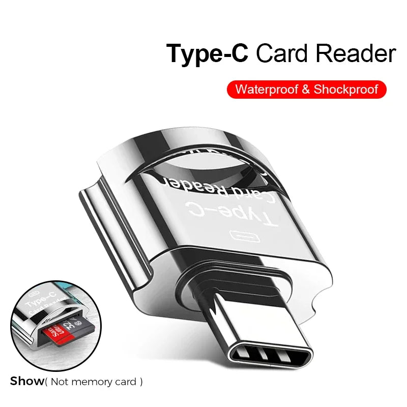 Plug and PlayType-CMini Mobile Phone Card Reader High SpeedTFCardOTGCard Reader High-Speed Stable Transmission