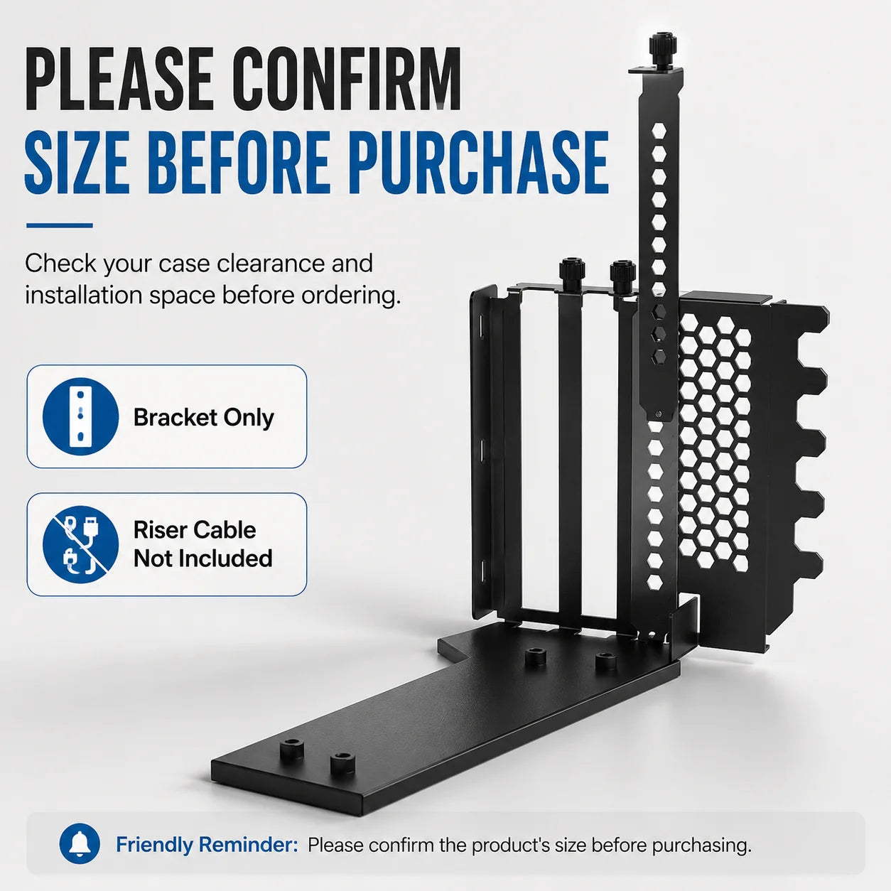 Quality Metal PCIe Graphics Card Holder for Vertical Installation Brackets