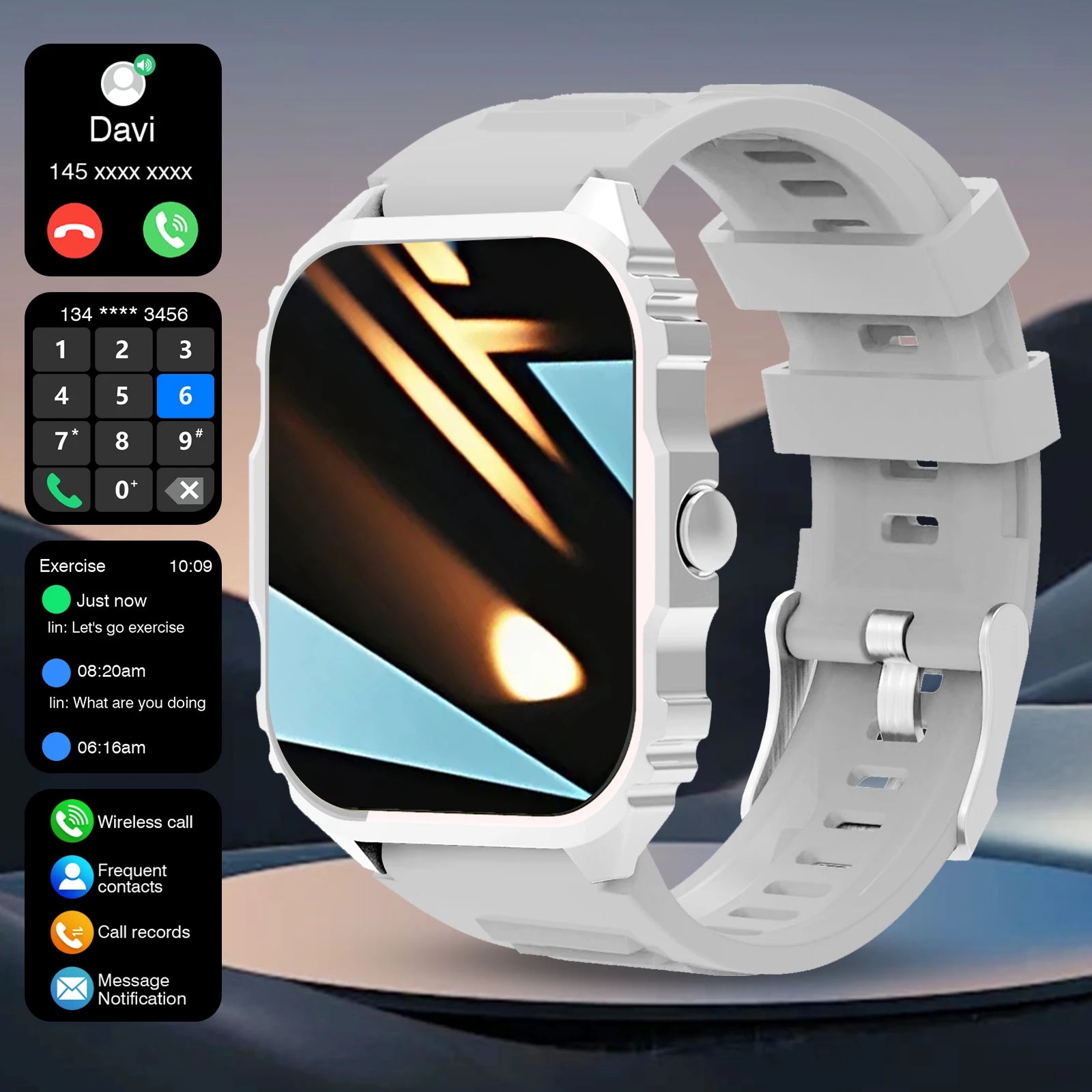 2025 Smart Watch, Answer, Make, Call, Message Preview, Sport Modes, DIY, Dial, Weather Forecast, compatible with Android and iOS