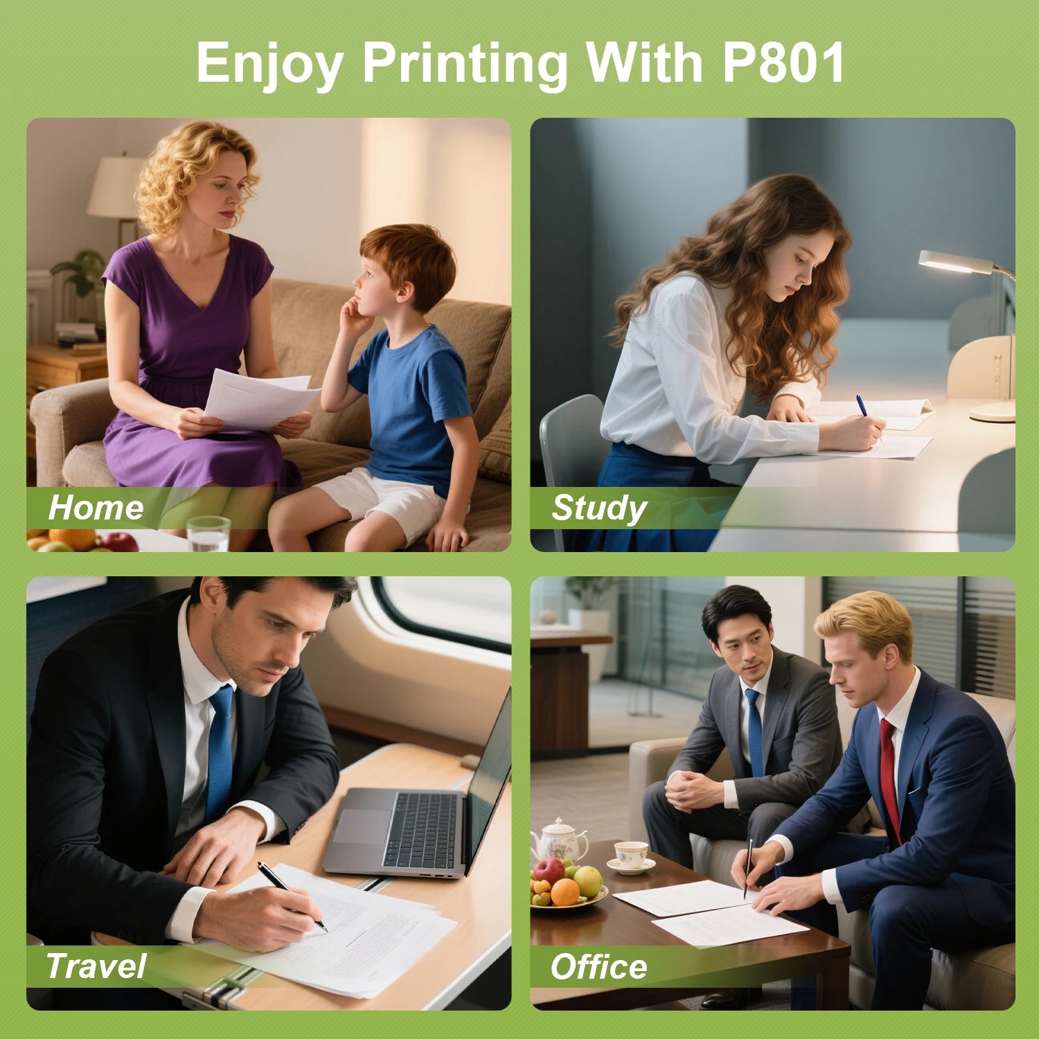 A4 Bluetooth Business Travel  Print Anywhere Inkless 203DPI Portable Rechargeable Thermal Printer LT-P10