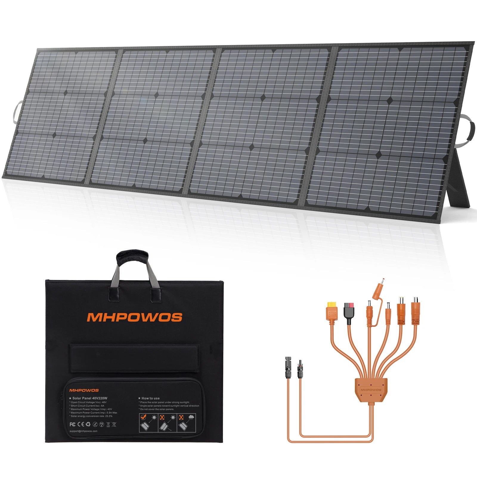 MHPOWOS 400W 220W 110W Solar Charger Portable Waterproof Foldable Solar Panel for Camping RV Garden Roof Off Grid System