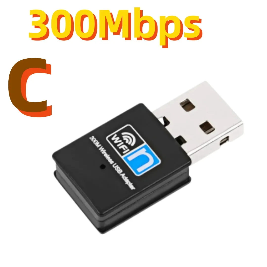 300Mbps USB 2.0 Wireless WiFi Adapter 802.11N Standard WiFi Receiver Dongle Wireless Network Card for DesktopLaptopWindowsSystem