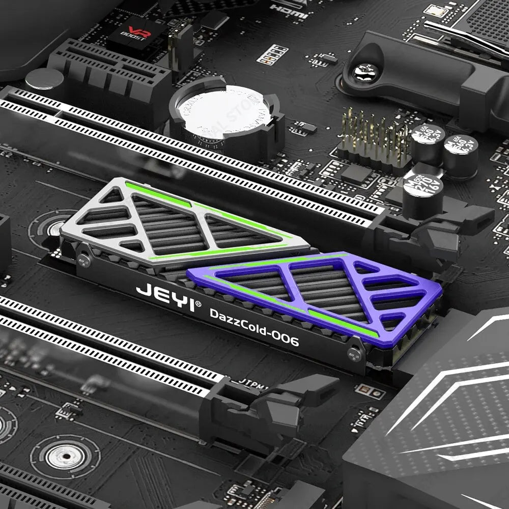 JEYI Dazzcold M.2 SSD Heatsink 2280 NVME NGFF Radiator Magnesium Aluminum Alloy PC Efficient Cooler with Thermal Silicone Pad