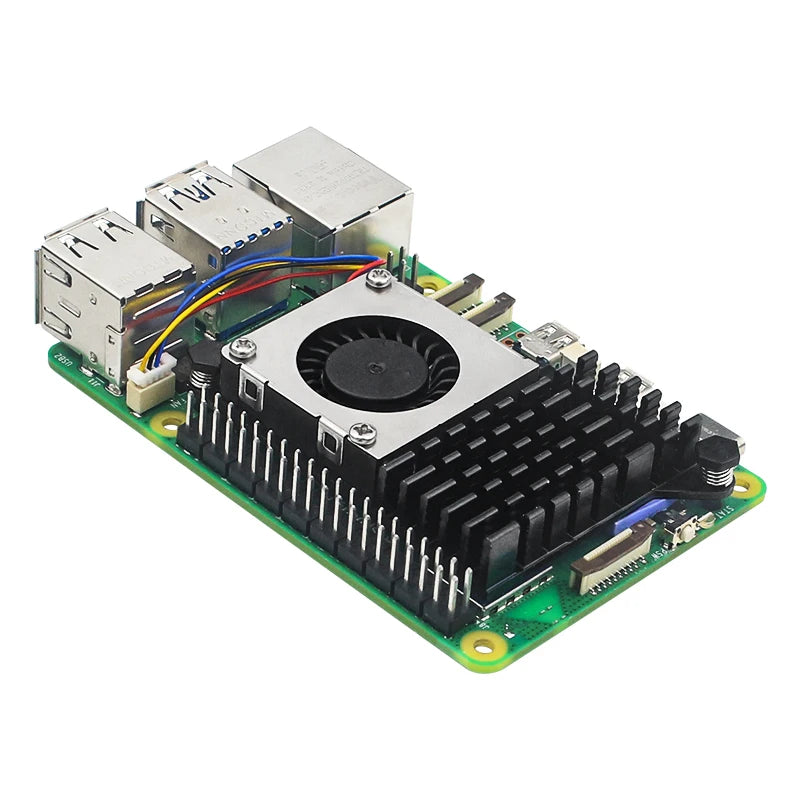 Raspberry Pi 5 Active Cooler Aluminum Heatsink PWM Speed Adjustable Fan Black Silver Blue Cooling Radiator for RPI 5 Pi5