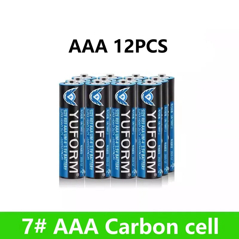 AAA 1.5V Carbon-Zinc Battery for Remote Control Toy LED Light Wireless Mouse, Long-lasting LR03 Dry Cell Disposable Battery