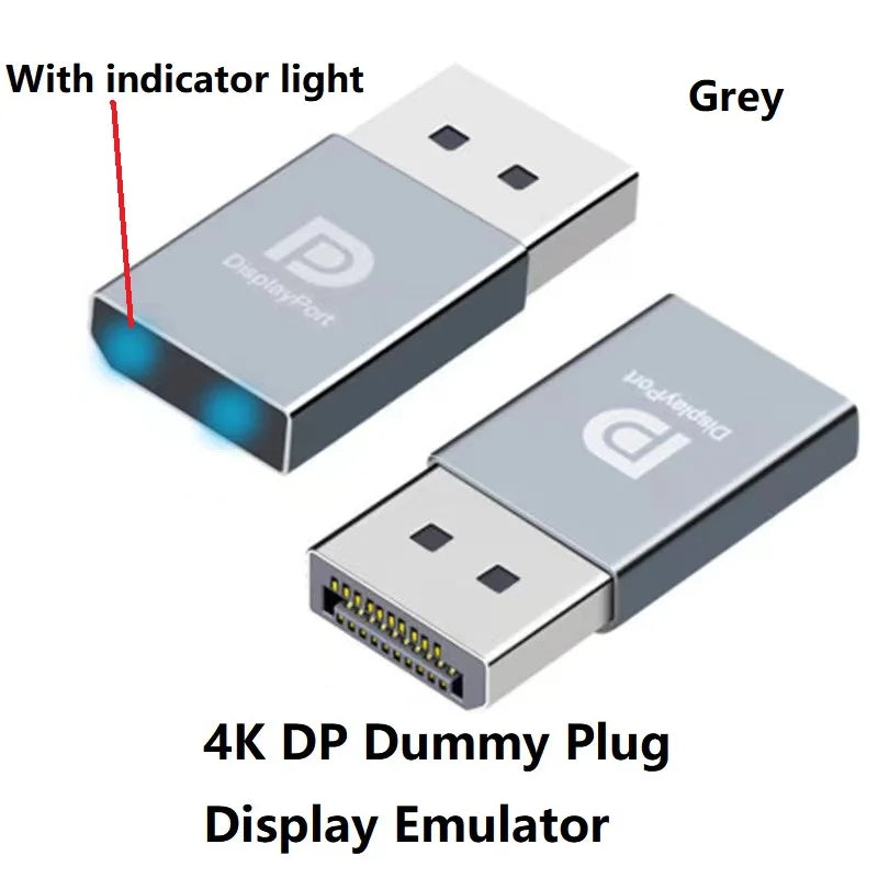 4K DP Dummy Plug Display Emulator Displayport Virtual Monitor Headless Ghost Display EDID Emulator 4K DP Virtual Display Adapter