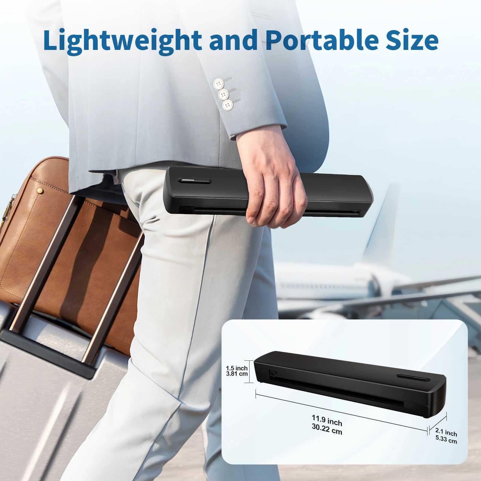 Portable Printer Wireless Inkless Thermal Printer A4 Bluetooth C80 300DPI Mobile Support Android iOS for Office Work Home School