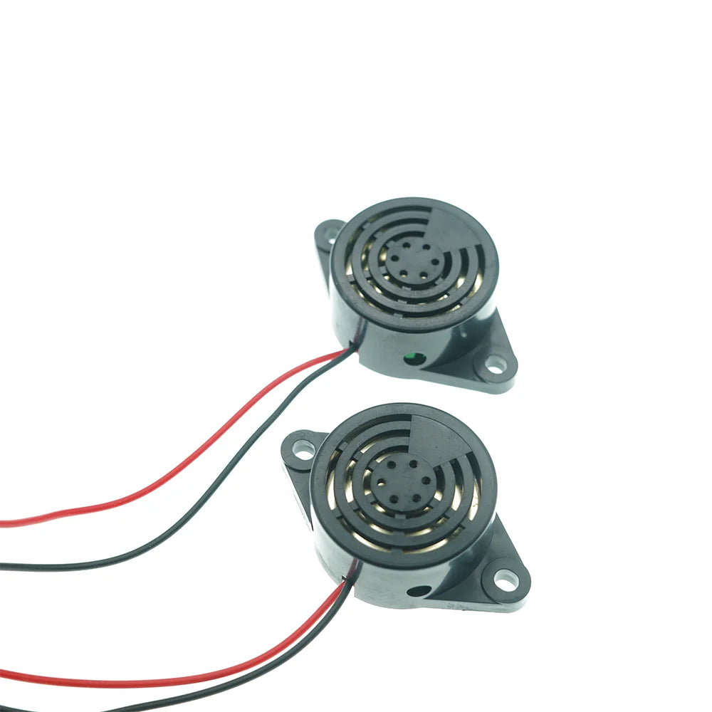 2 PCS Piezo Buzzer, Icstation Buzzer Alarm 12V Electronic Beep Buzzer 100dB Piezo Alarm Siren Continous Sound for Motorcycle