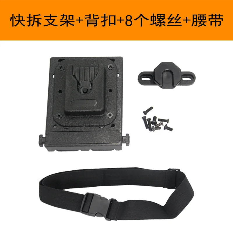 Tactical belt bracket for walkie-talkies, Handset modified with back clip, quick-release MOLLE dual-slot clip-style waist Clamp