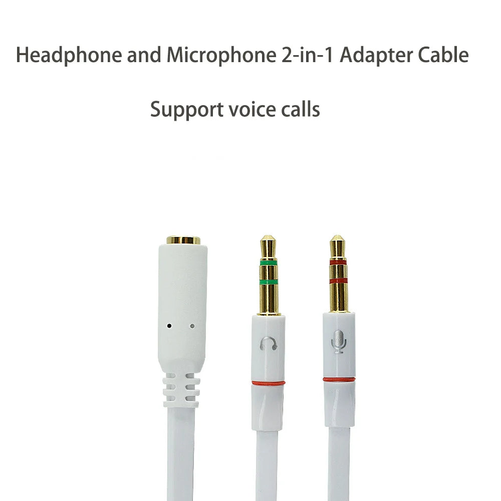 3.5mm PC Computer Audio Cable Earphone Cable Conversion Microphone Headset Converter Cable Headphone Jack Adapter Aux Splitter