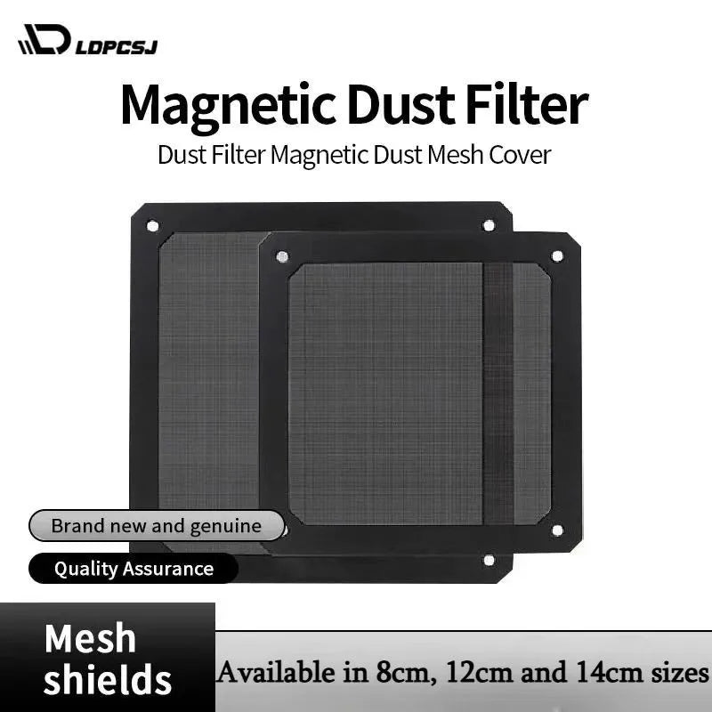 LDPCSJ Magnetic Frame Dust Filter 8-14cm Mesh Cover Net Guard for PC Computer Case Cooling Fan Power Supply Chassis with Hole